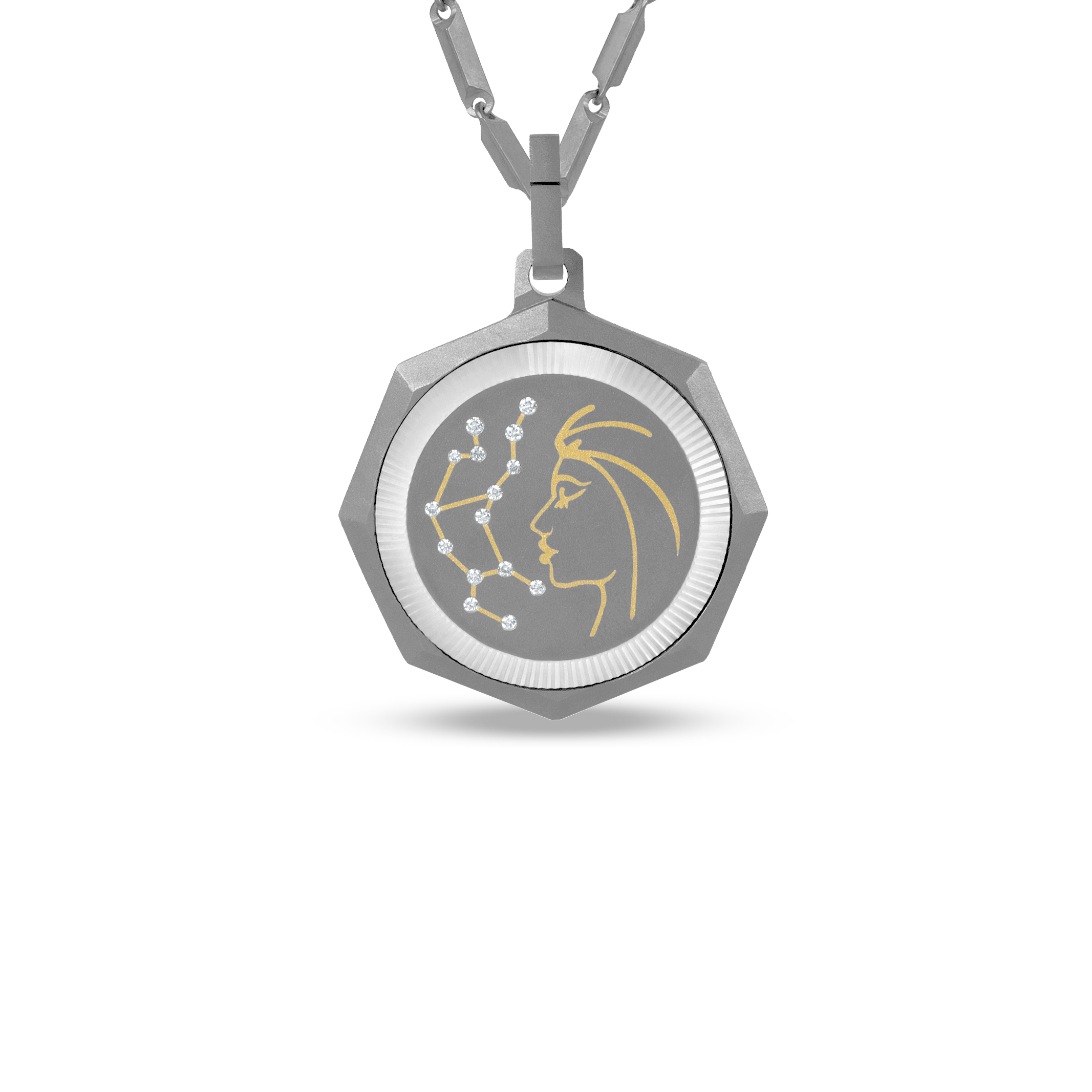 Virgo – Titanium Zodiac Pendant