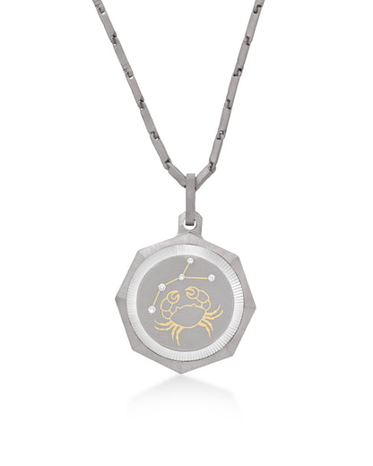 Cancer – Titanium Zodiac Pendant