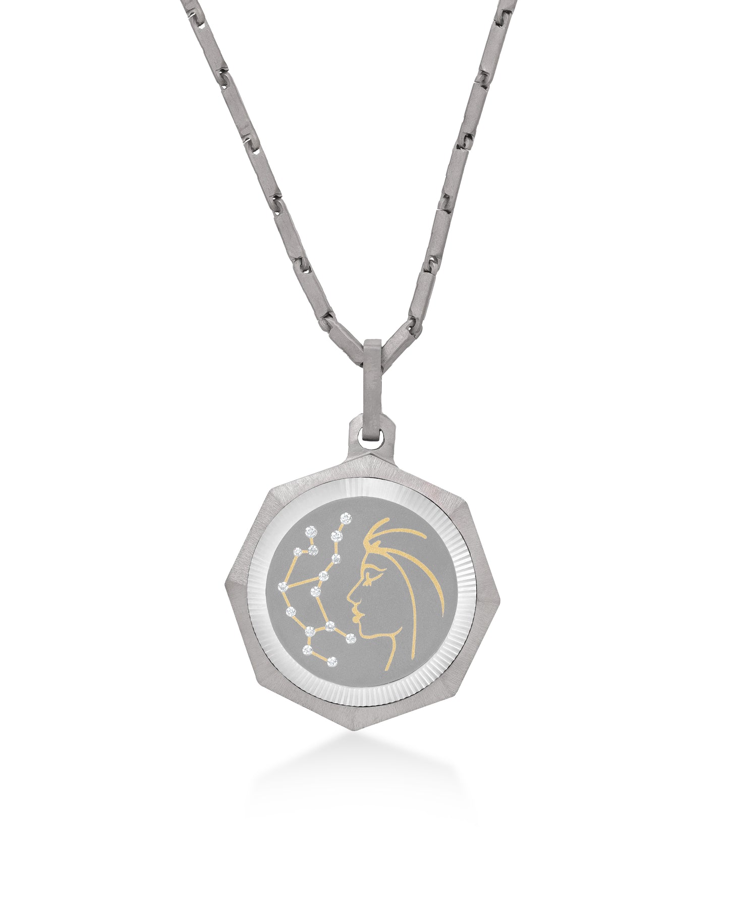 Virgo – Titanium Zodiac Pendant