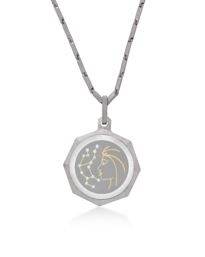 Virgo – Titanium Zodiac Pendant