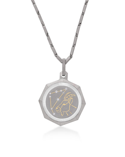 Capricorn – Titanium Zodiac Pendant
