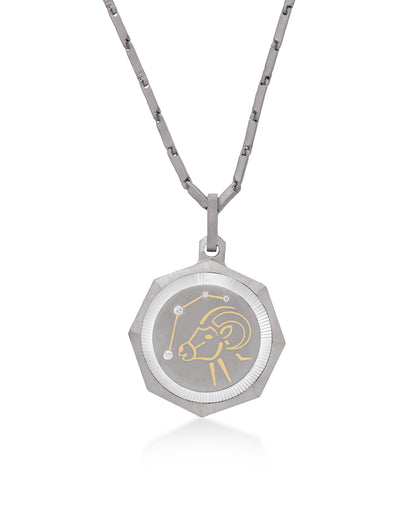Aries – Titanium Zodiac Pendant