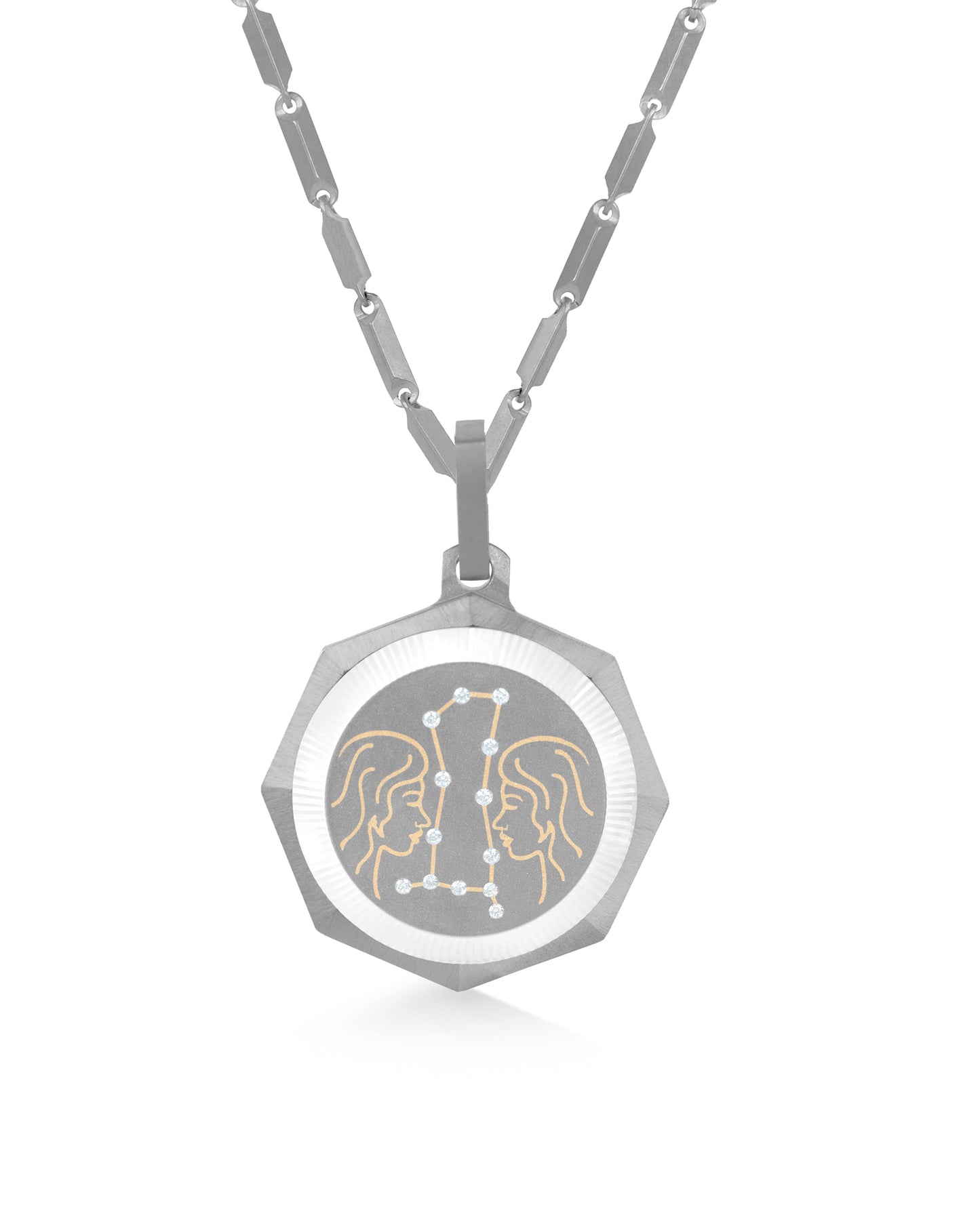 Gemini – Titanium Zodiac Pendant