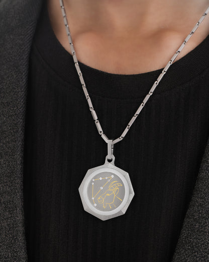 Capricorn – Titanium Zodiac Pendant