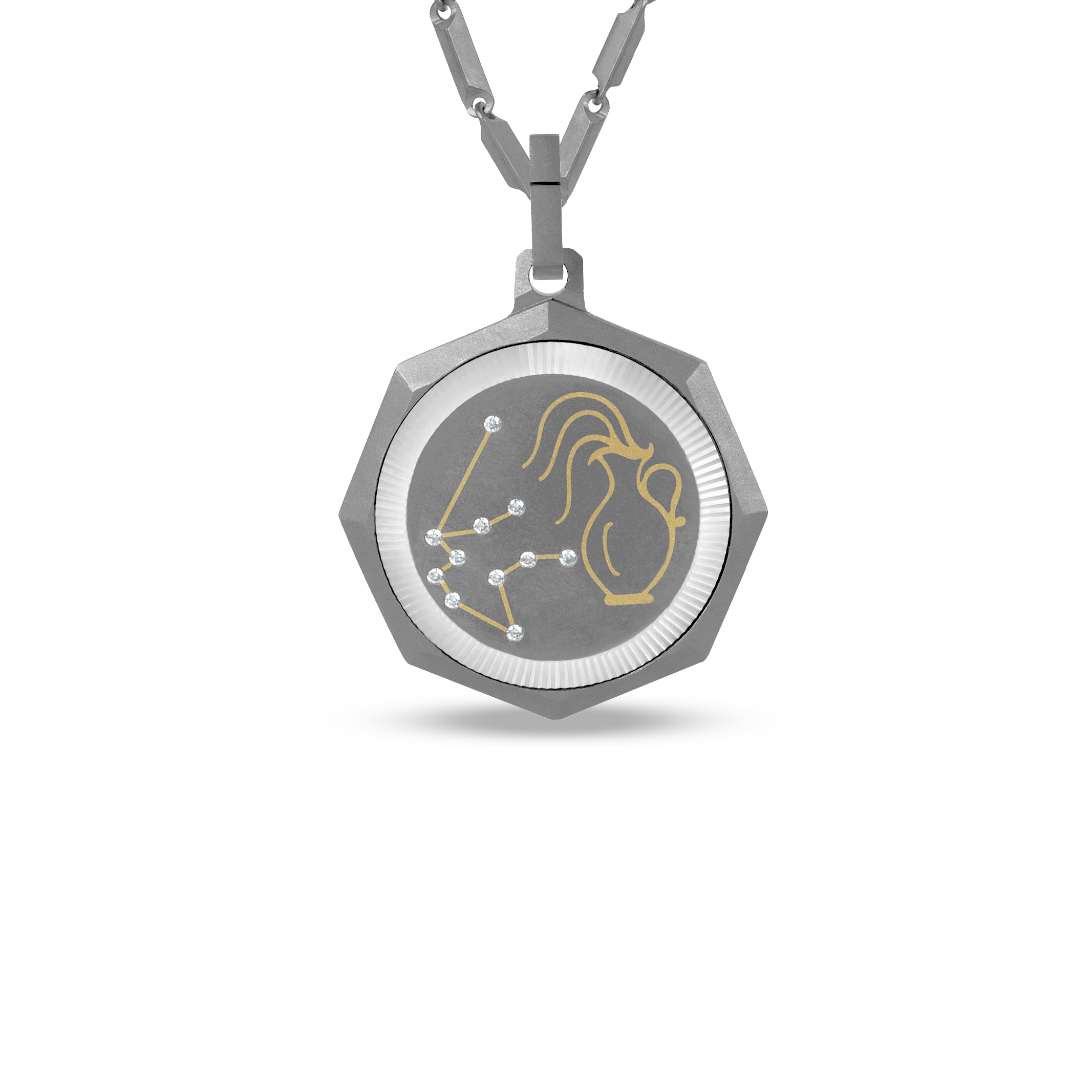 Aquarius – Titanium Zodiac Pendant