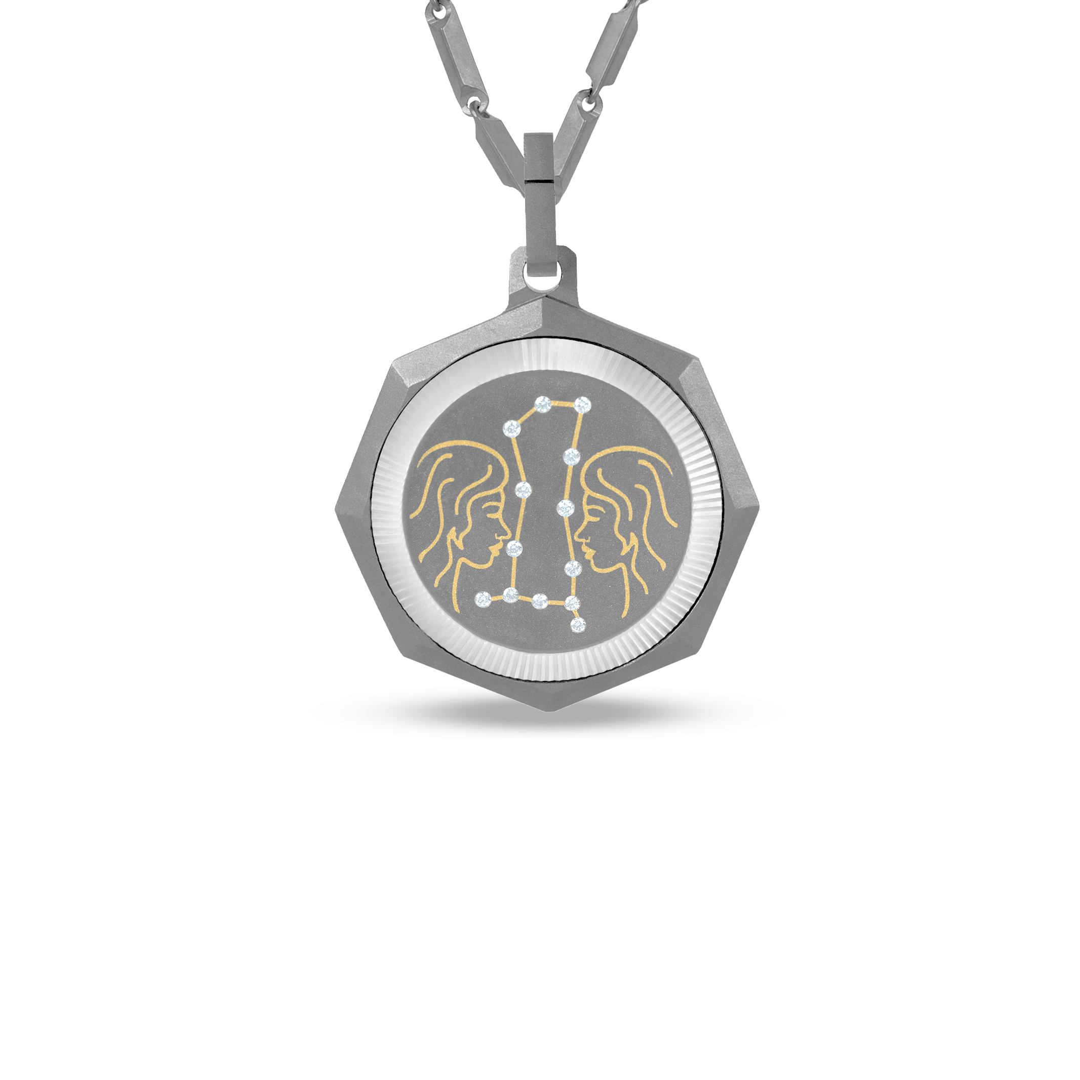 Gemini – Titanium Zodiac Pendant